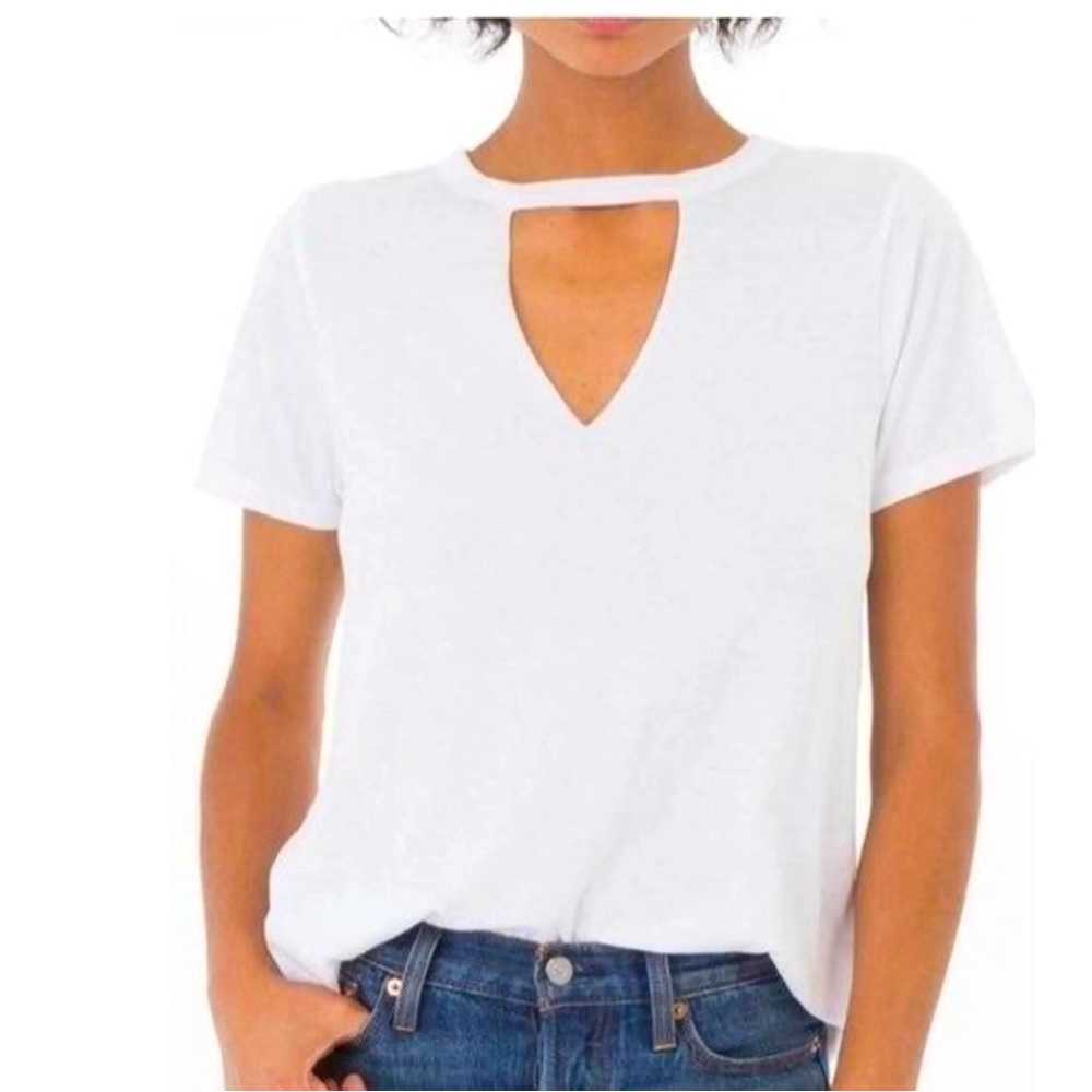 Z Supply White Tee with v cut out
